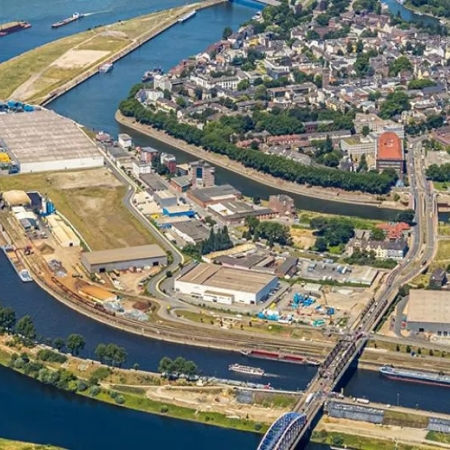 Aerial photo of port in Duisburg| Seacon Logistics