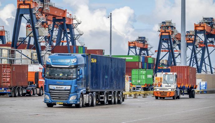Driving trucks with road transport in industrial park | Seacon Logistics